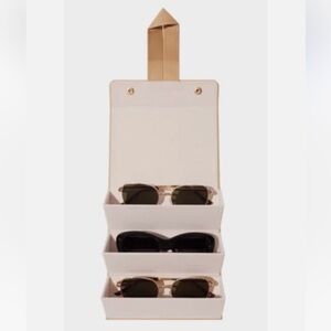 SANCIA Australia 3-Slot Sunglasses Travel Organizer – Beige/Tan